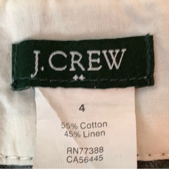 J. Crew Factory Gray Cotton/Linen Mix 4” Inseam Size 4 Chino Shorts - Picture 4 of 4